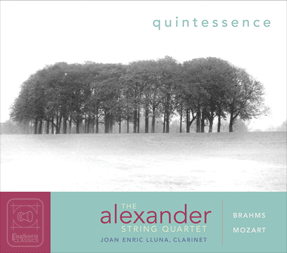 Cover art for Quintessence includes a stand of trees isolated in a meadow, photo by Rory Earnshaw